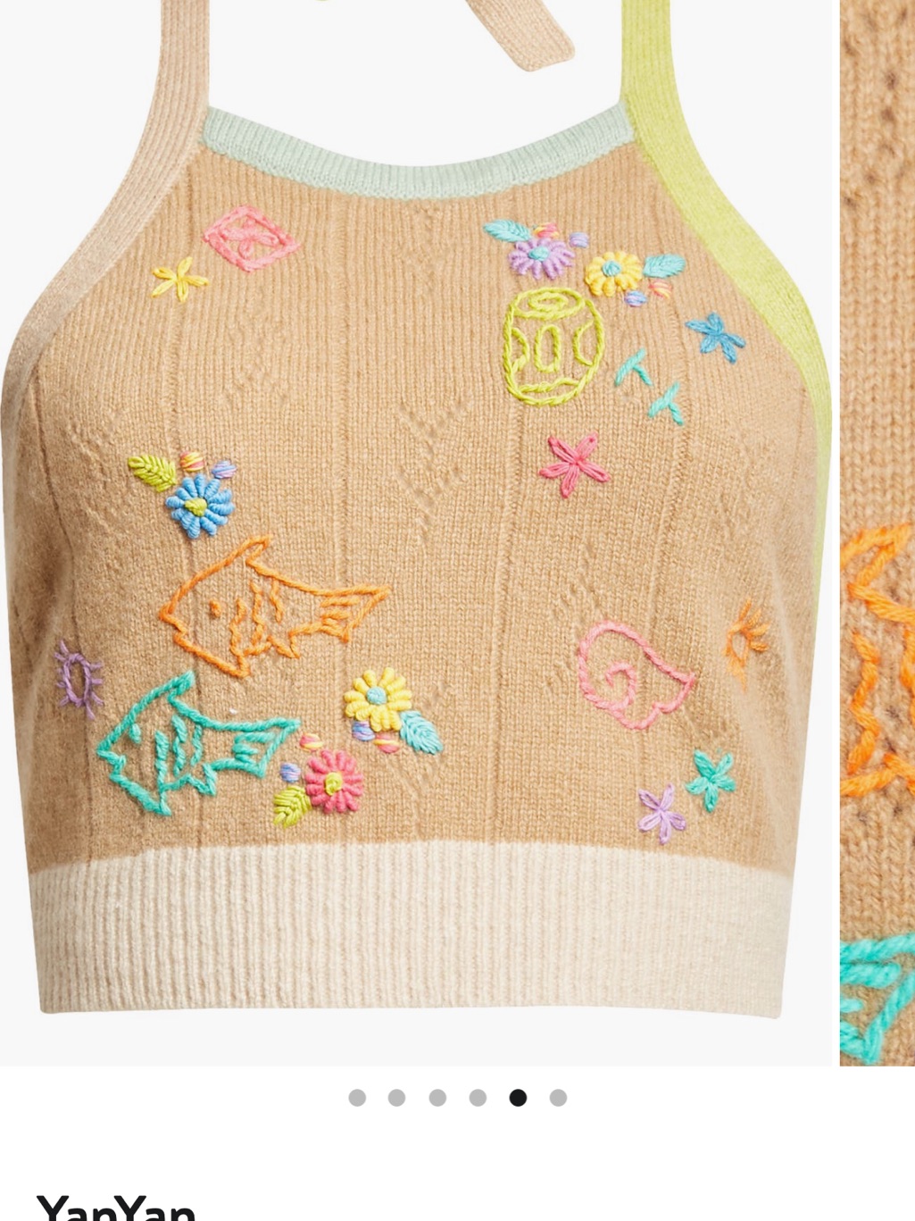Yanyan Curious Embroidered Wool Halter Top — image 8 of 8